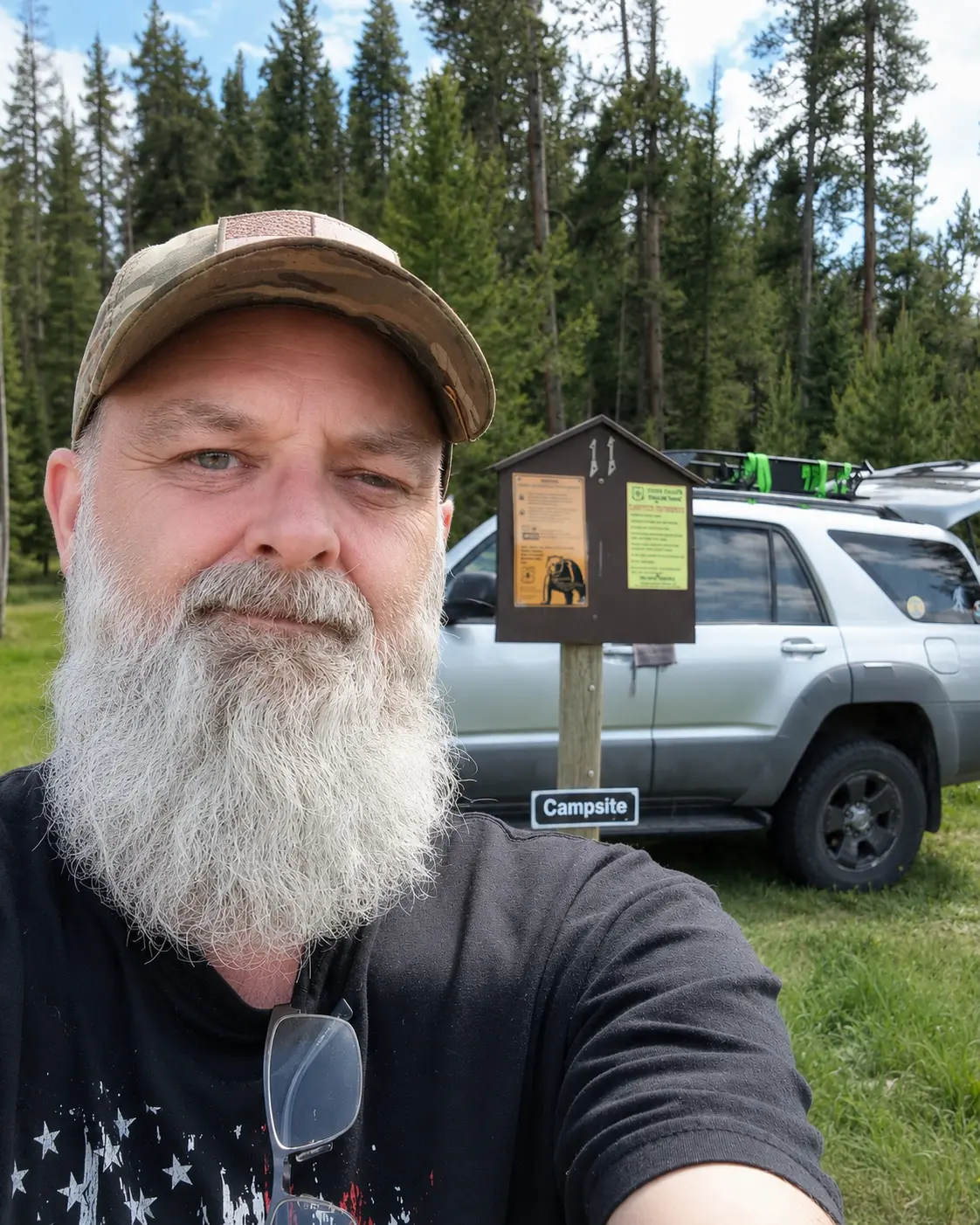 Chris Smith camping in Montana with his 4Runner in 2025
